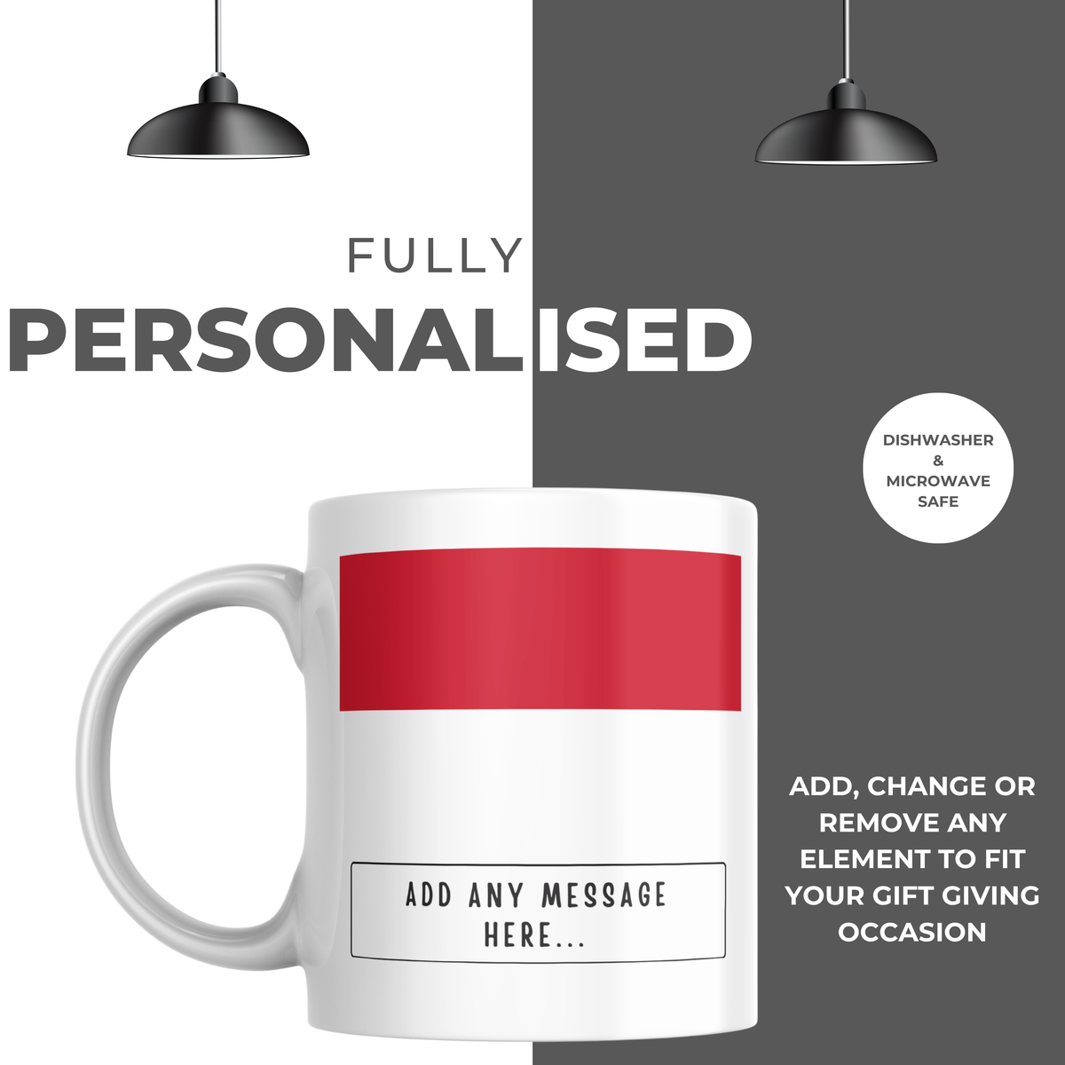 Personalised Monaco flag mug – personalisation and care information