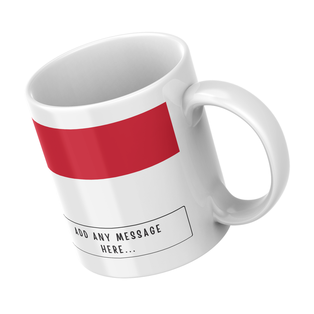 Personalised Monaco flag mug – angled view