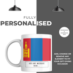 Personalised Mongolia flag mug – personalisation and care information