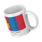 Personalised Mongolia flag mug – angled view