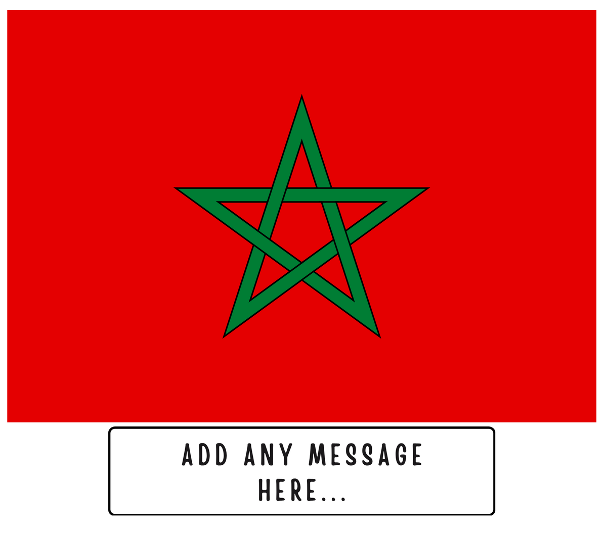 Personalised Morocco flag mug – flat source artwork with space for a personalised message