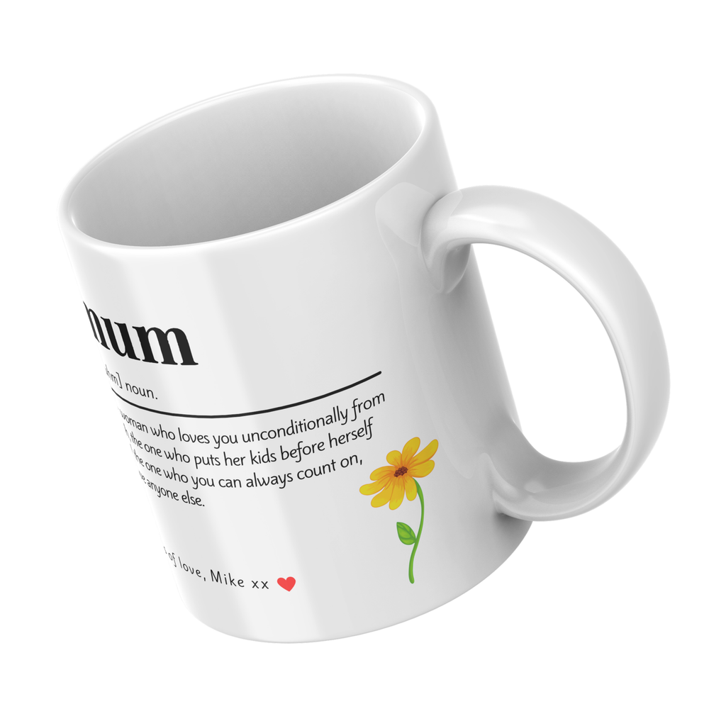 Mum Definition Mug – angled view