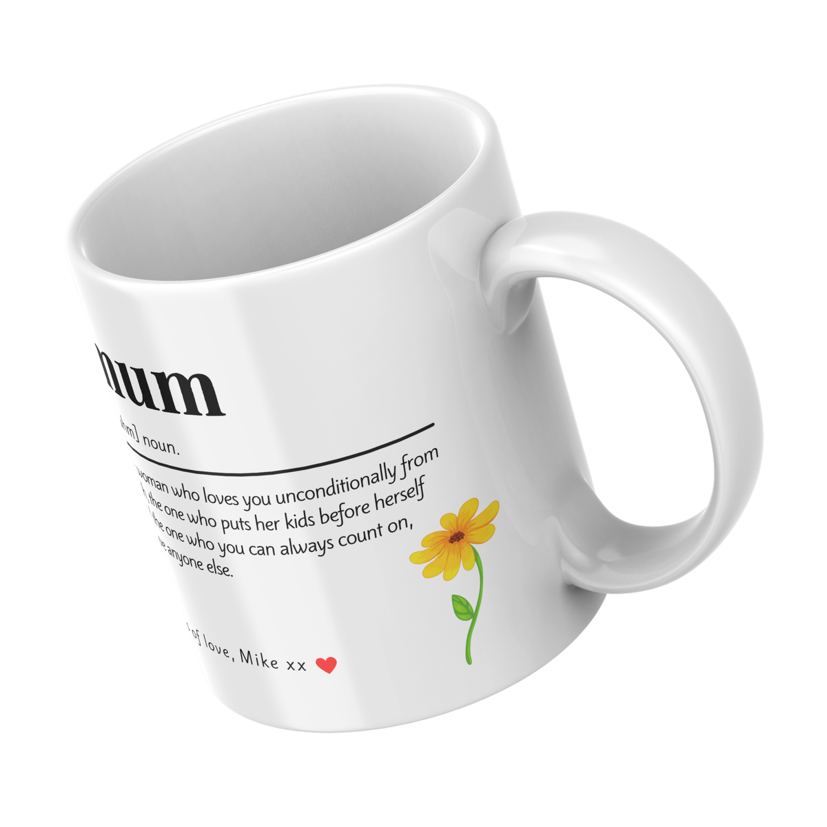 Mum Definition Mug – angled view