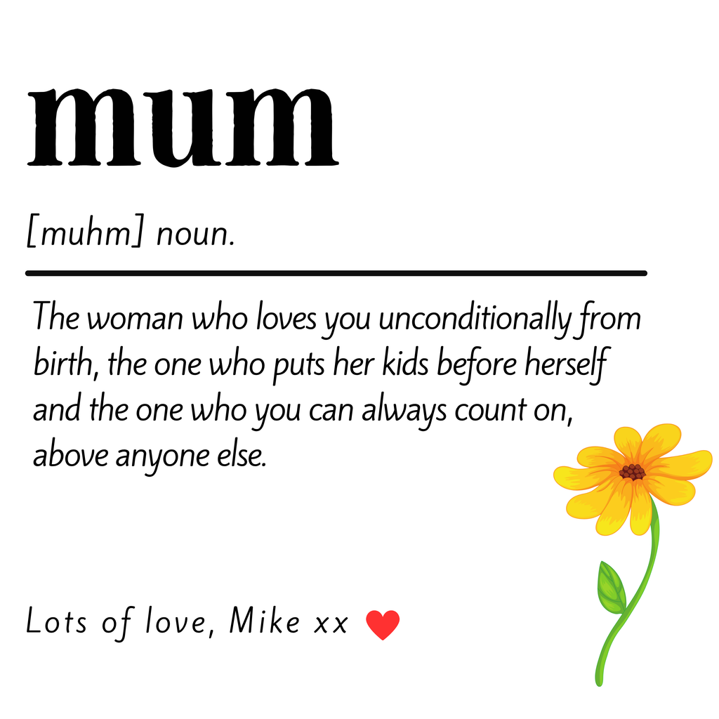 Mum Definition Mug – original flat artwork