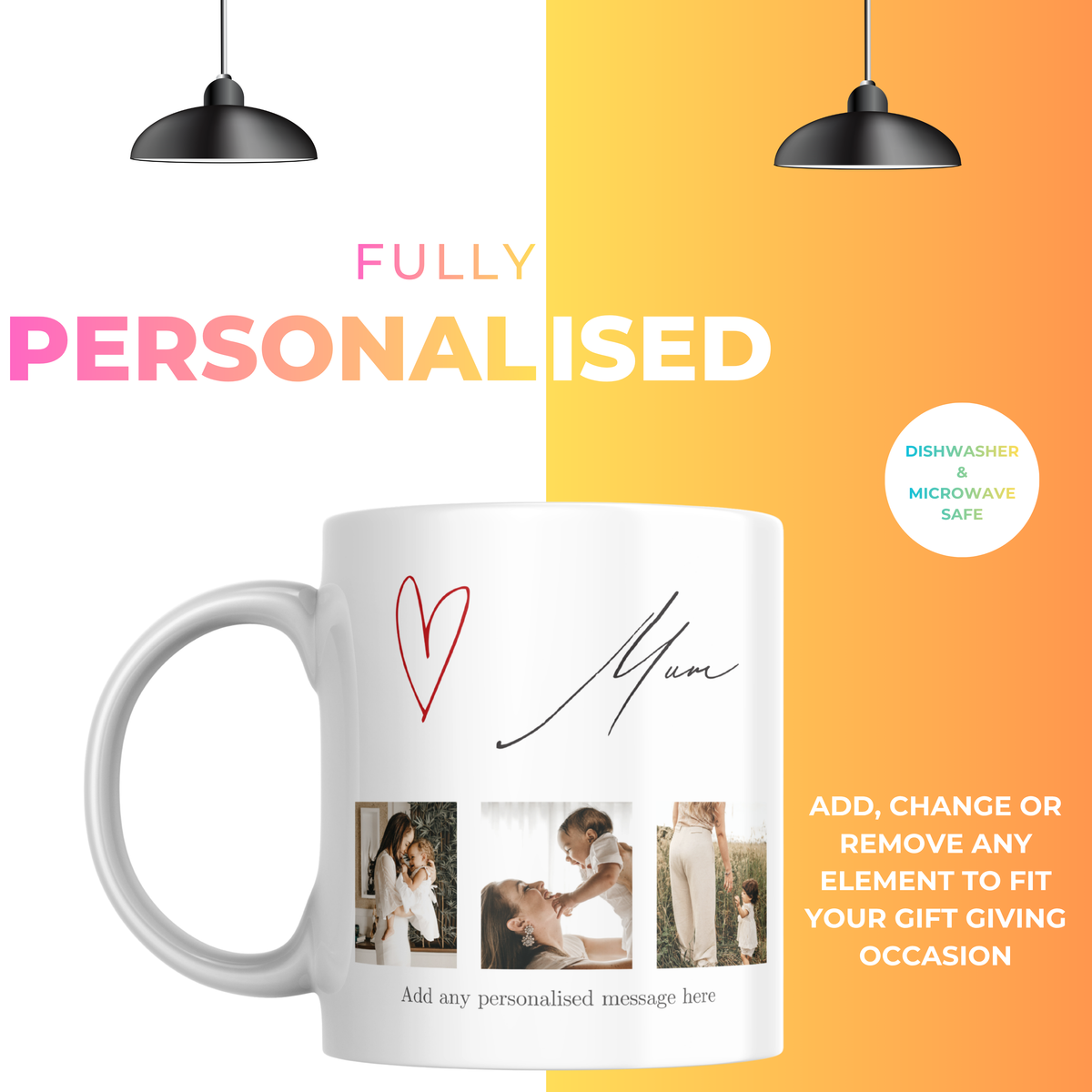Mum Photo Collage Mug – personalisation information