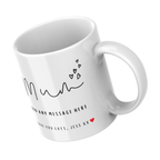 Mum Script and Hearts Mug – angled view