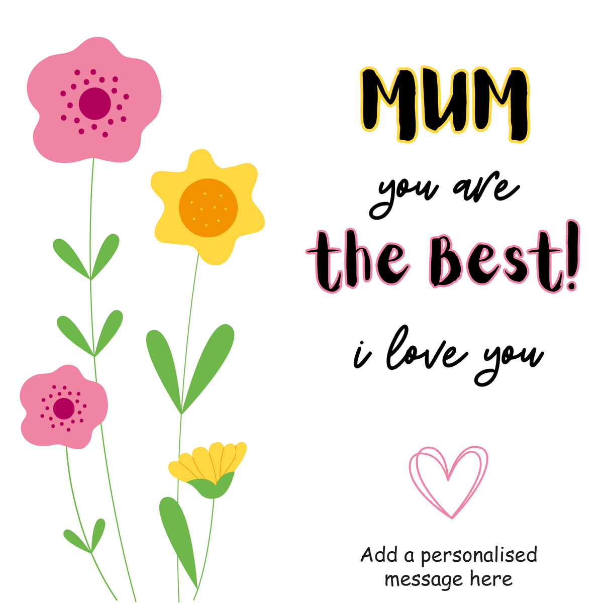 Mum You Are the Best Mug – original flat artwork