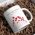 My Love Red Hearts Anniversary Mug – gift presentation on paper packing