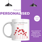 My Love Red Hearts Anniversary Mug – personalisation information