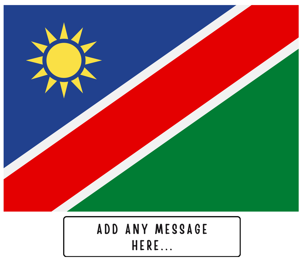 Personalised Namibia flag mug – flat source artwork with space for a personalised message