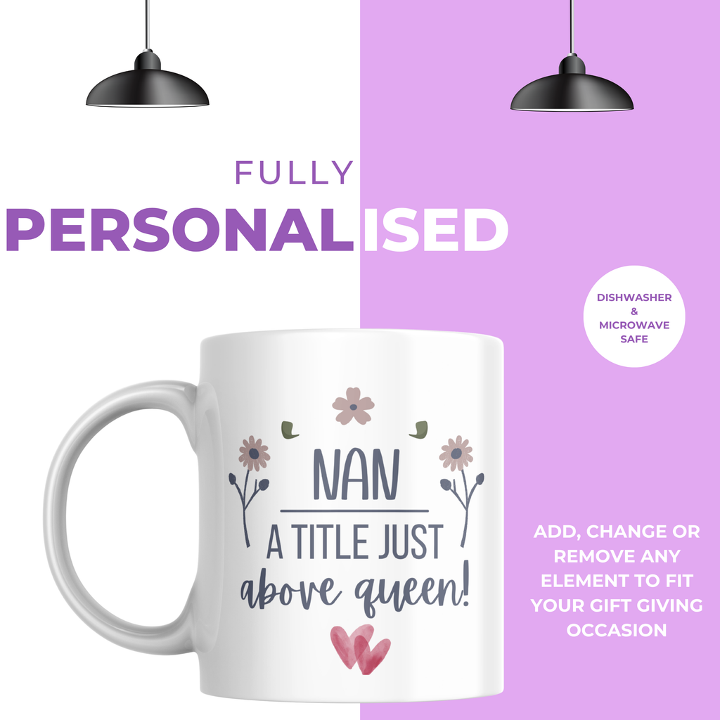 Nan A Title Just Above Queen Mug – personalisation information
