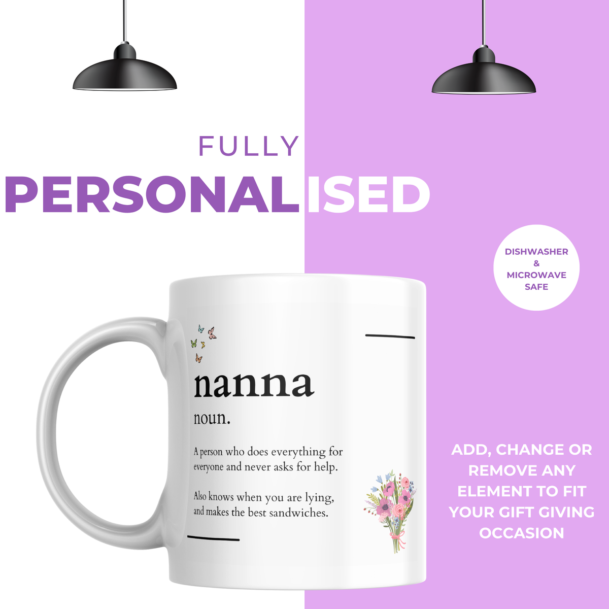 Nanna Definition Mug – personalisation information