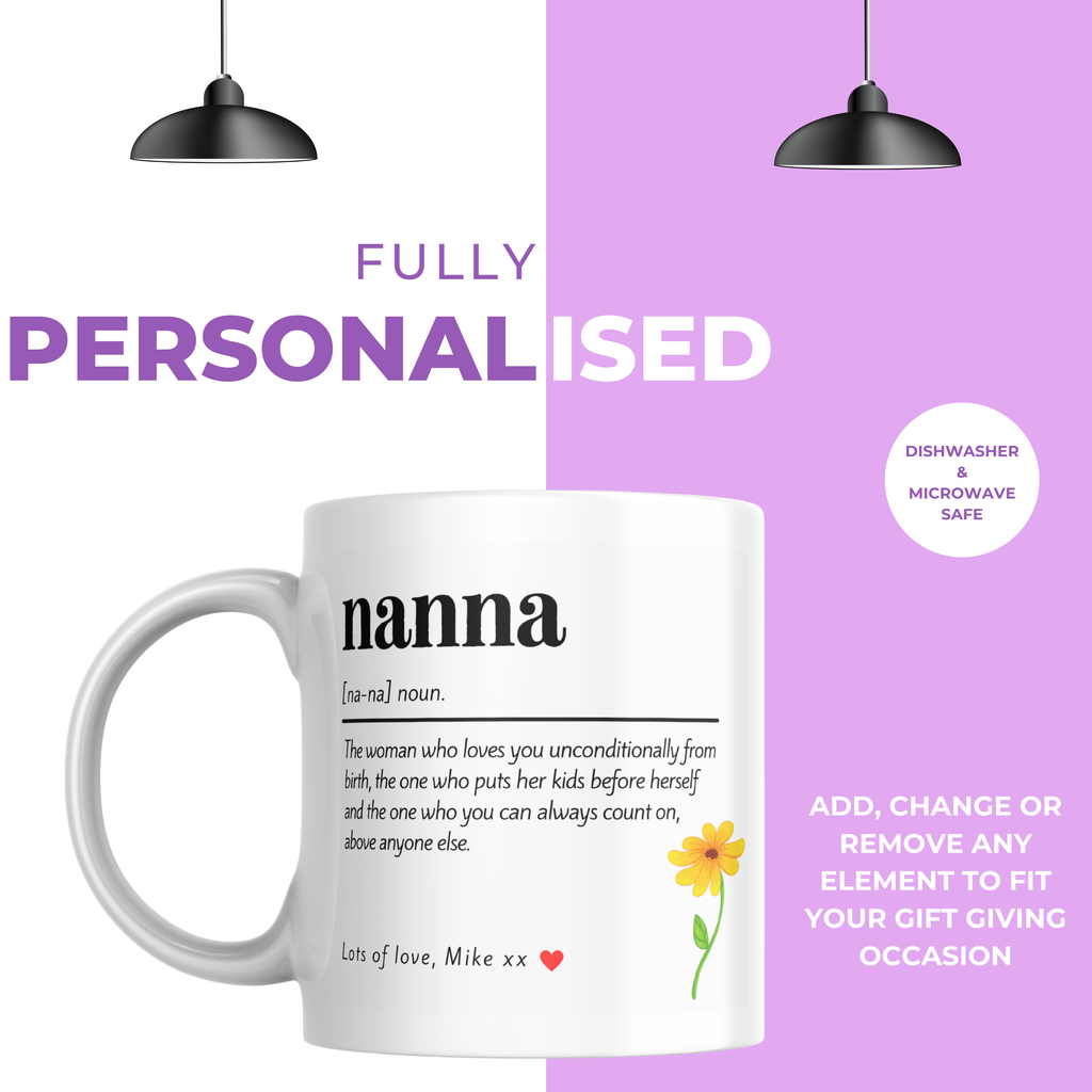 Nanna Definition Mug – personalisation information