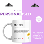 Nanna Definition Mug – personalisation information