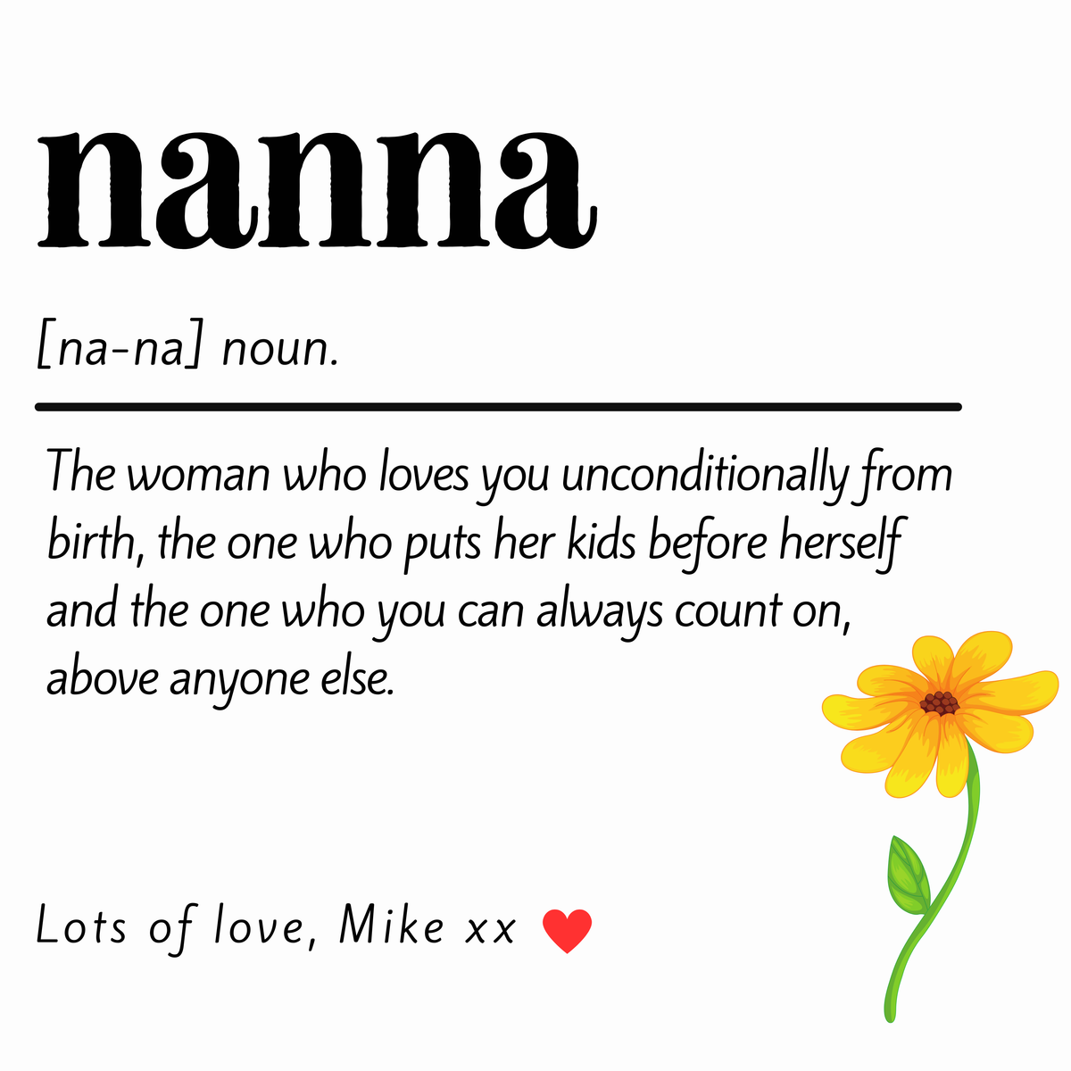 Nanna Definition Mug – original flat artwork
