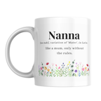 Nanna Like a Mum Without the Rules Mug – front view