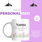 Nanna Like a Mum Without the Rules Mug – personalisation information