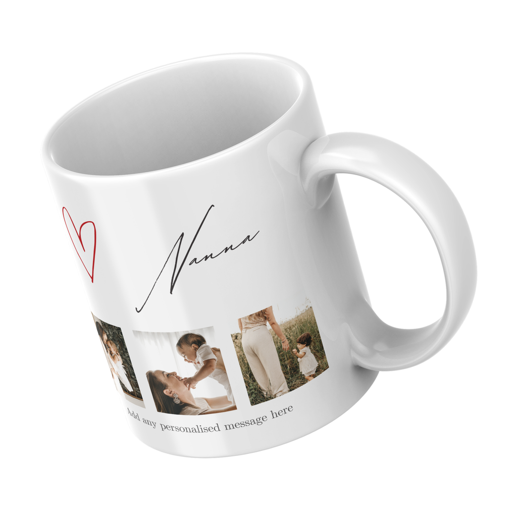 Nanna Photo Collage Mug – angled view