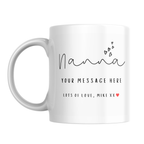 Nanna Script and Hearts Mug – front view