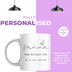 Nanna Script and Hearts Mug – personalisation information