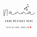 Nanna Script and Hearts Mug – original flat artwork