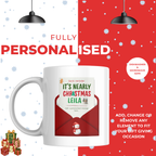 Nearly Christmas Envelope Name Mug – personalisation information