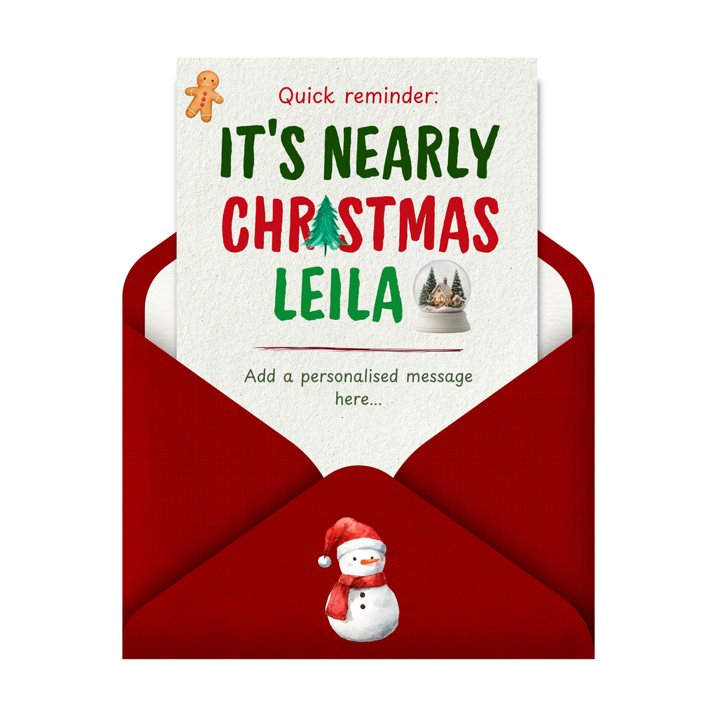 Nearly Christmas Envelope Name Mug – original flat artwork