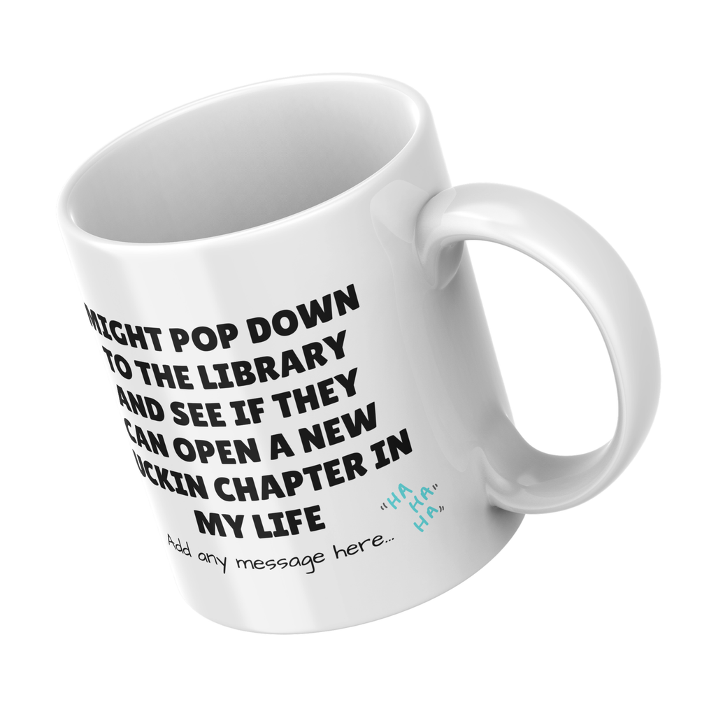 New Chapter Library Mug – angled view