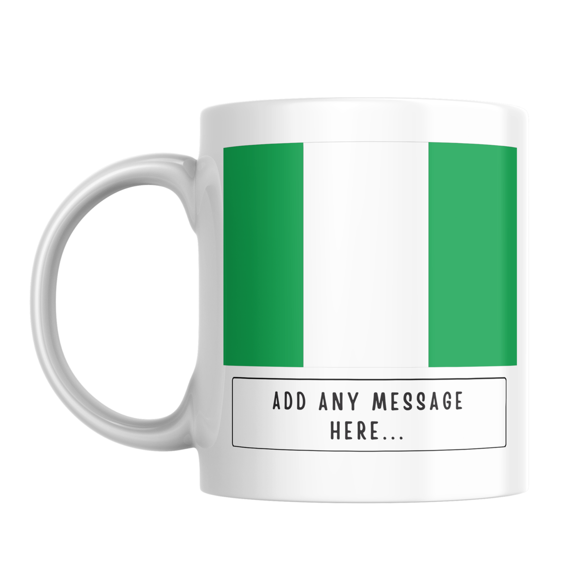 Personalised Nigeria flag mug – front view