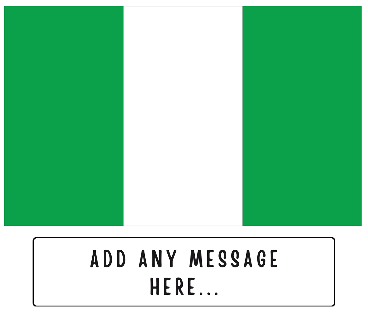 Personalised Nigeria flag mug – flat source artwork with space for a personalised message