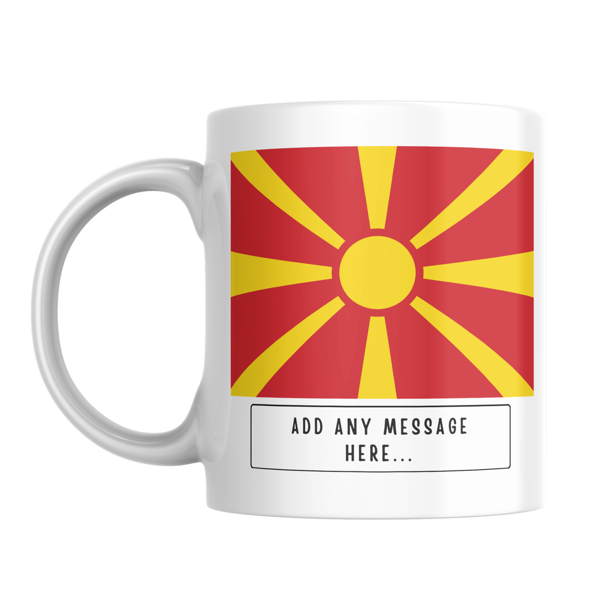 Personalised North Macedonia flag mug – front view