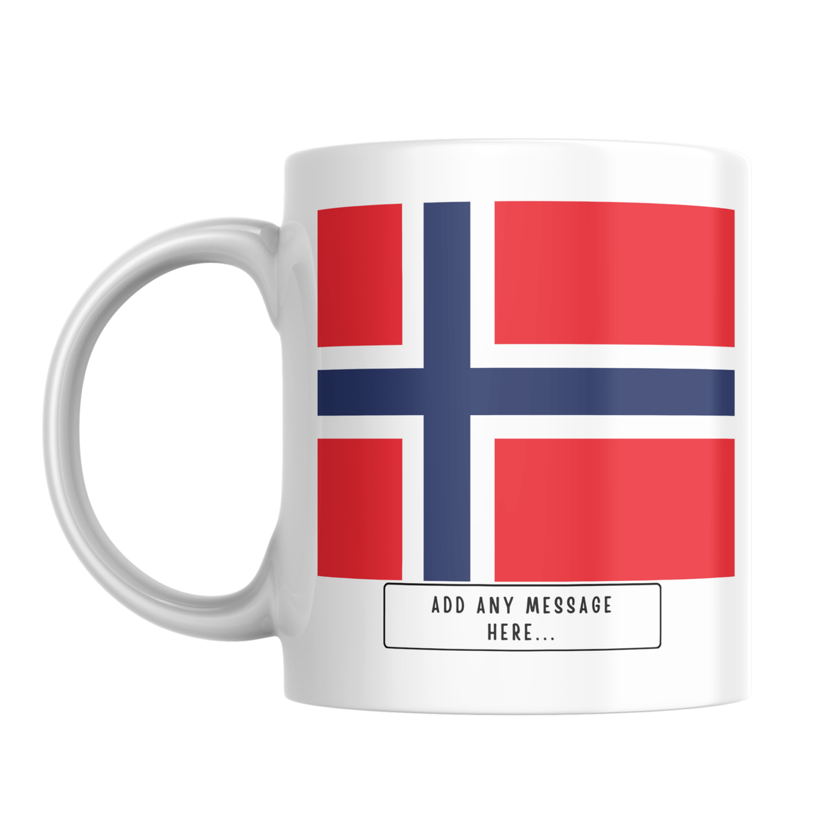 Personalised Norway flag mug – front view