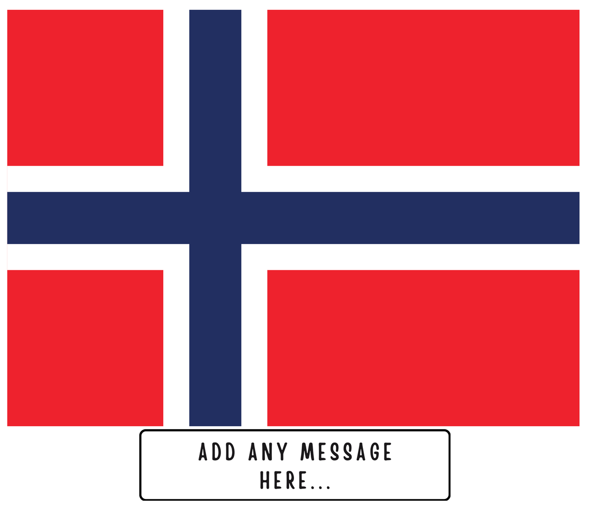 Personalised Norway flag mug – flat source artwork with space for a personalised message