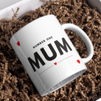 Number One Mum Mug – gift presentation on paper packing