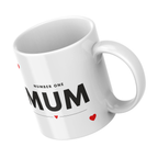 Number One Mum Mug – angled view