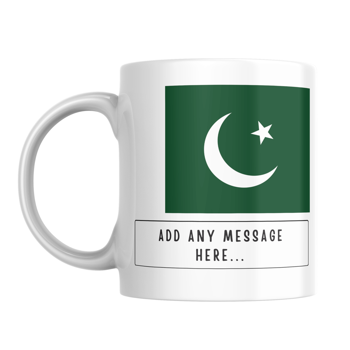 Personalised Pakistan flag mug – front view