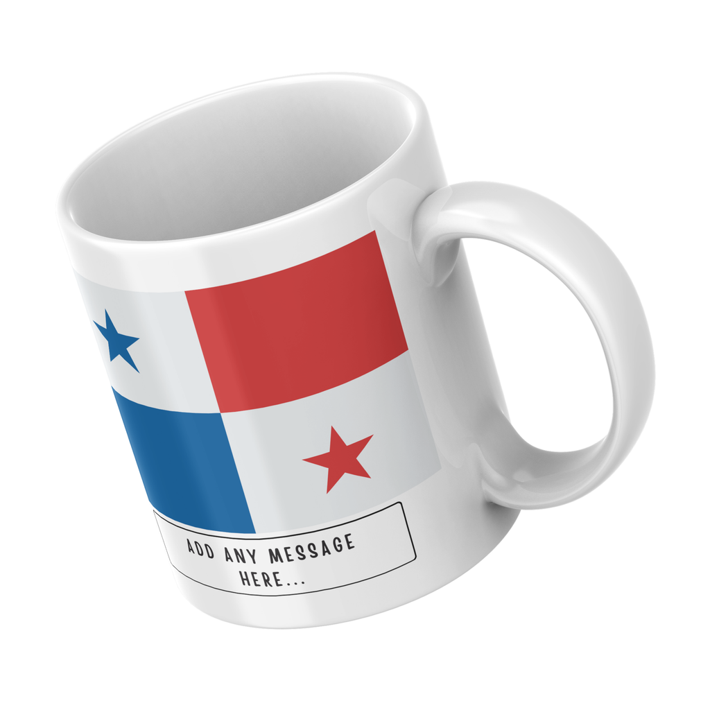 Personalised Panama flag mug – angled view