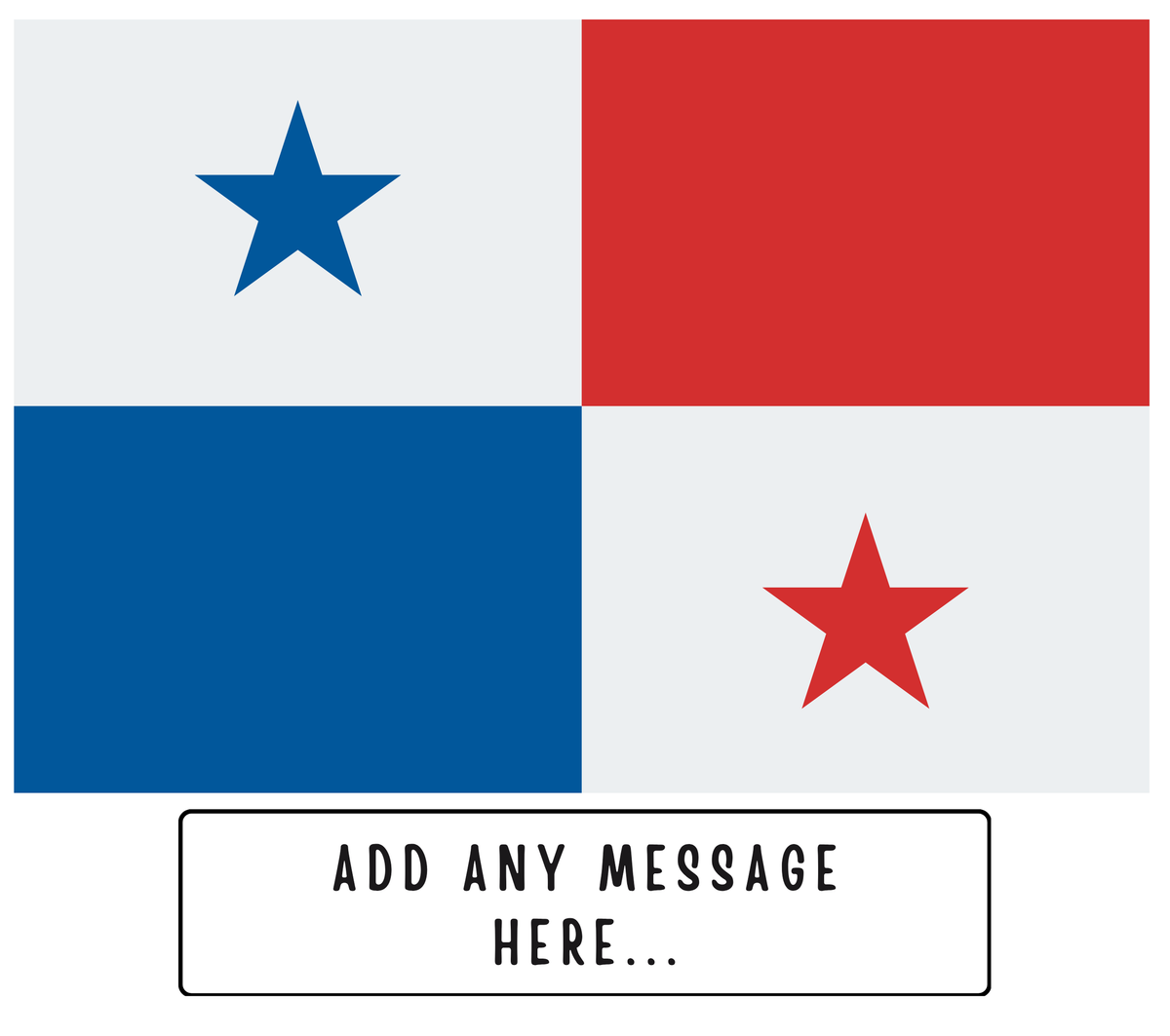 Personalised Panama flag mug – flat source artwork with space for a personalised message