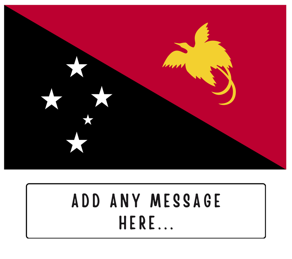 Personalised Papua New Guinea flag mug – flat source artwork with space for a personalised message