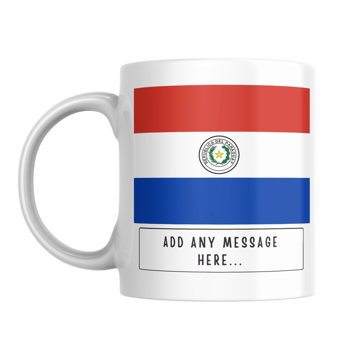 Personalised Paraguay flag mug – front view