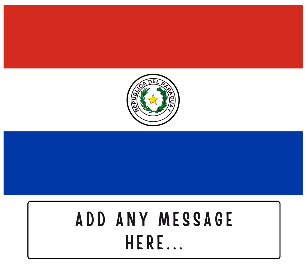 Personalised Paraguay flag mug – flat source artwork with space for a personalised message