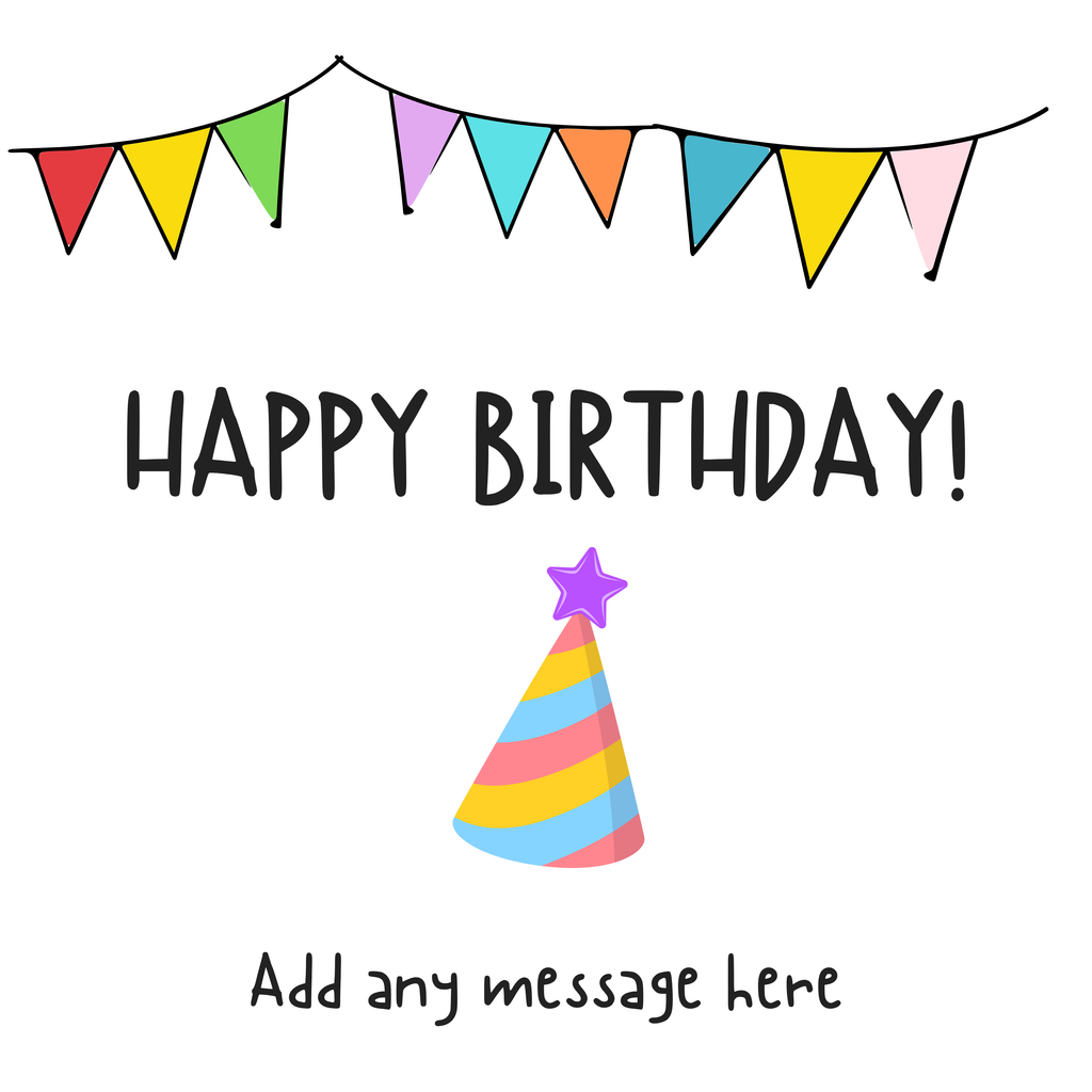 Party Hat and Bunting Birthday Mug – original flat artwork