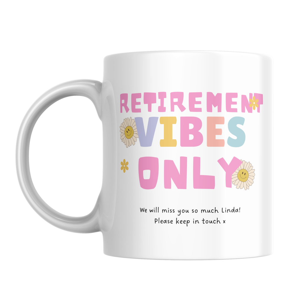 Pastel Retirement Vibes Only Mug – front view