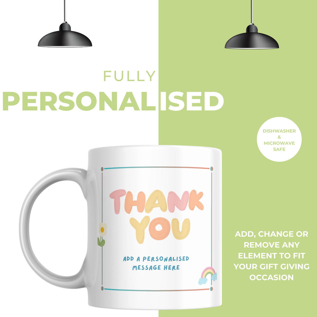 Pastel Thank You Mug – personalisation information