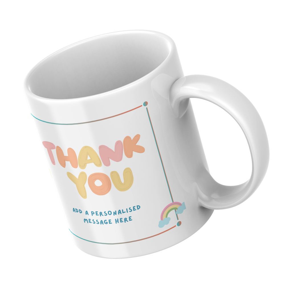 Pastel Thank You Mug – angled view