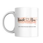 Peach Brushstroke Thank You Mug – front view