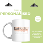 Peach Brushstroke Thank You Mug – personalisation information