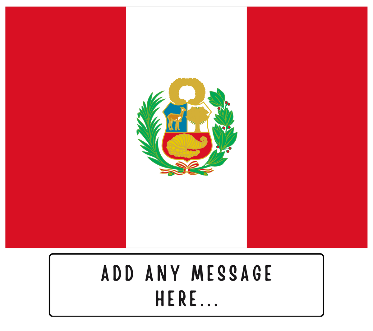 Personalised Peru flag mug – flat source artwork with space for a personalised message