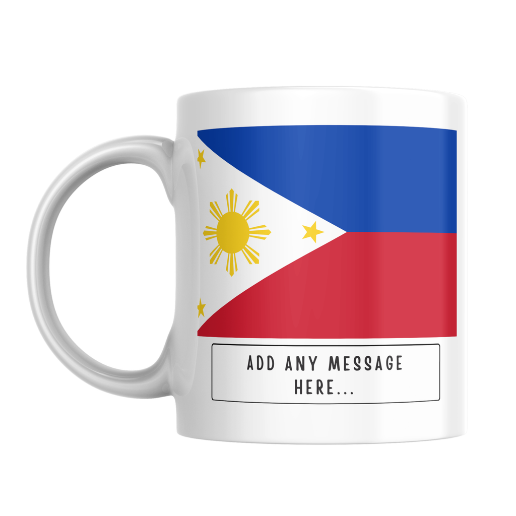 Personalised Philippines flag mug – front view