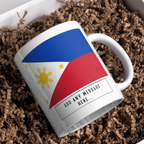 Personalised Philippines flag mug – gift presentation on paper packing
